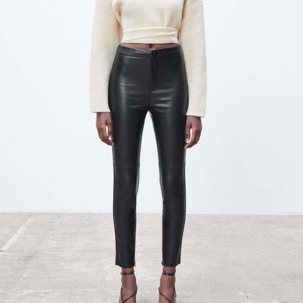 Zara faux leather leggings/stretch pants/jegging
